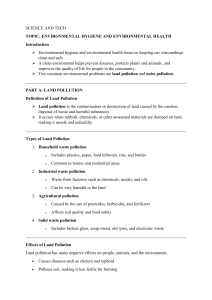 Environmental Hygiene and Health: Land & Noise Pollution