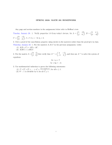 Math 291 Homework Spring 2026 Linear Algebra Problems