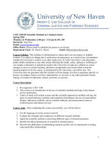 University of New Haven CJST 2250-05 Syllabus