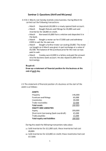 Seminar 2 Accounting Questions Atrill McLaney Financial Statements