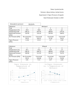 Vapor Pressure Experiment: Methanol & Ethanol Lab Report