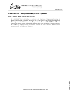 Course-Related Undergraduate Projects for Dynamics