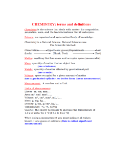 Chemistry Terms and Definitions Study Guide