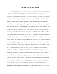 Bad Blood by Taylor Swift: Lyrics Analysis