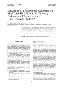 Simulation of Synchronous Generator on MATLAB-SIMULINK for Teaching Undergraduates