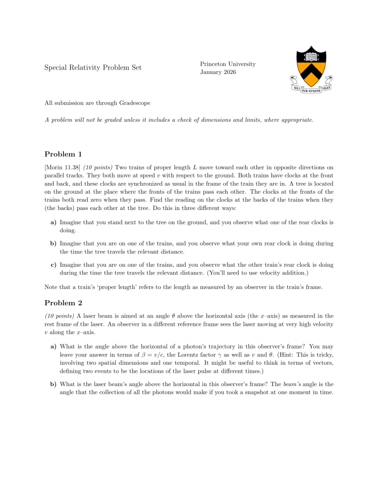 Princeton Special Relativity Problem Set