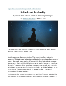 Solitude and Leadership: The Link Between Alone Time and Effective Leadership