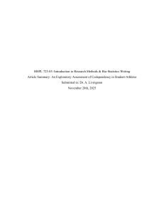 Codependency in Student-Athletes: Research Summary