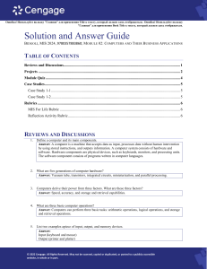 Solution and Answer Guide: Computers and Business Apps