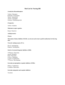 Nursing BH Med List: Behavioral Health Medications