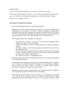 Managerial Accounting Study Guide: Week 1 Syllabus