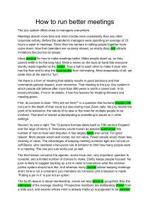 How to Run Better Meetings: Jury System Lessons