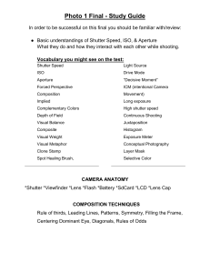 Photo 1 Final Study Guide: Camera Settings & Composition