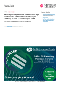 Binary Logistic Regression for High School Student Interest in Banda Aceh