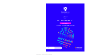 ICT for Cambridge IGCSE Coursebook Third Edition