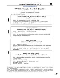 DBT TIP Skills Handout: Distress Tolerance Techniques
