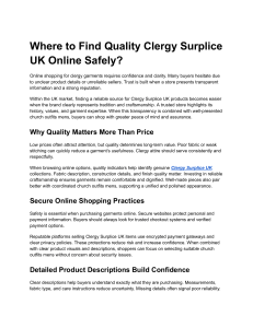 Where to Find Quality Clergy Surplice UK Online Safely