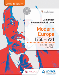 Cambridge AS Level Modern Europe 1750-1921 Textbook
