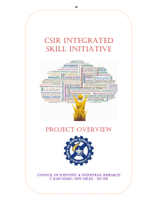 CSIR Integrated Skill Initiative Project Overview