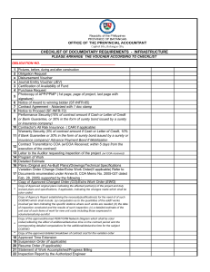 Infrastructure Documentary Requirements Checklist