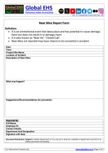 Near Miss Report Form - Global EHS Safety Tool