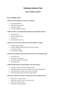 Database Indexes Quiz & SQL Tasks