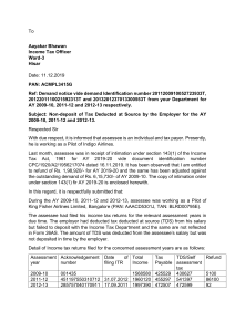 Letter to Income Tax Officer on TDS Non-Deposit by Employer