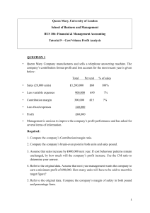 Cost Volume Profit Analysis Tutorial - BUS 106 Accounting