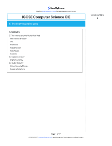 IGCSE Computer Science: Internet & Cybersecurity Revision Notes