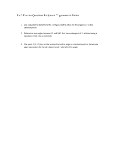 U4.3 Practice Questions: Reciprocal Trigonometric Ratios
