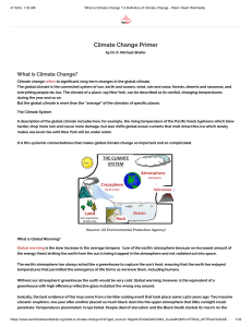 Climate Change Primer: Definitions and Impacts