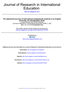 Adjustment Journey of International Postgrad Students: Ethnographic Study