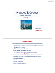 Plaques & Coques - Notes du cours