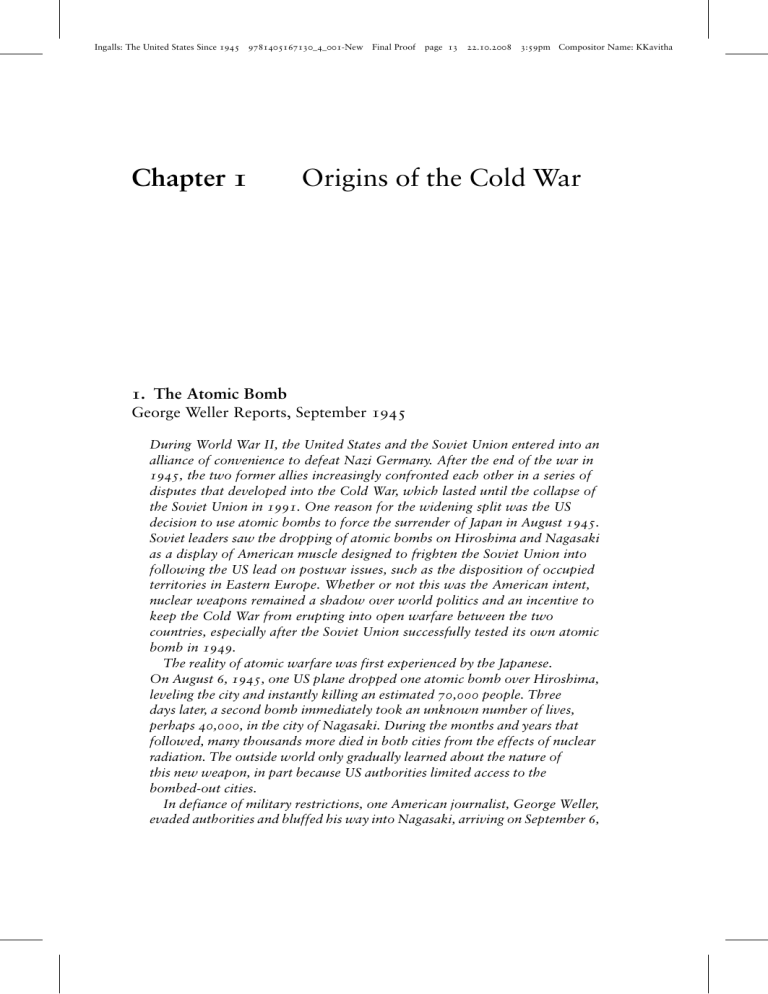 Origins of the Cold War: Atomic Bomb & Containment