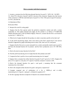 Microeconomics Assignment: Consumer Demand, Market Structures, & Utility Maximization