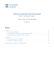 Macroeconom&iacute;a Internacional: Balanza de Pagos