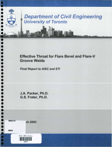 Effective Throat for Flare Bevel and Flare-V Groove Welds - Research Report