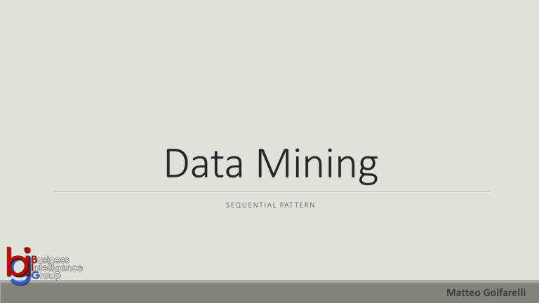 Data Mining: Sequential Pattern Mining
