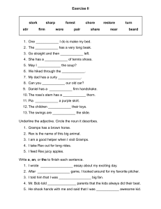 English Grammar & Vocabulary Worksheet - Exercise II