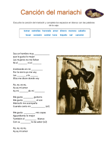 Canci&oacute;n del mariachi: Ejercicio de Llenado de Blancos