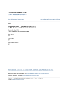 Trigonometry: A Brief Conversation - CUNY OER Textbook