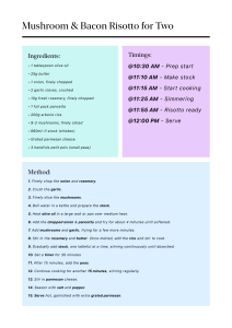 Mushroom & Bacon Risotto for Two Recipe