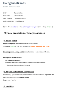 Halogenoalkanes: Properties, Preparation, and Reactions
