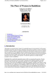 The Place of Women in Buddhism: Scholarly Talk by Swarna de Silva