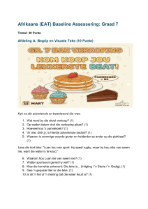 Afrikaans Graad 7 Basislyn Assessering