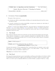 CS1200: Is Linear Time Unsolvability Proof