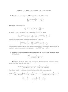 Esercizi sulle Serie di Funzioni: Convergenza e Uniforme
