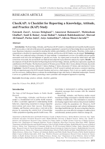 ChecKAP: A Checklist for Reporting KAP Studies