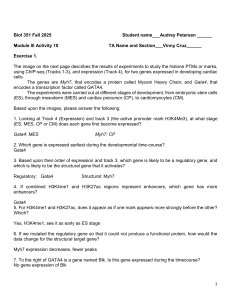 Biol 351 Module III Activity 10: Cardiac Gene Expression Lab