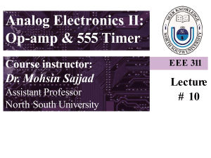 Analog Electronics II: Op-amp & 555 Timer Lecture